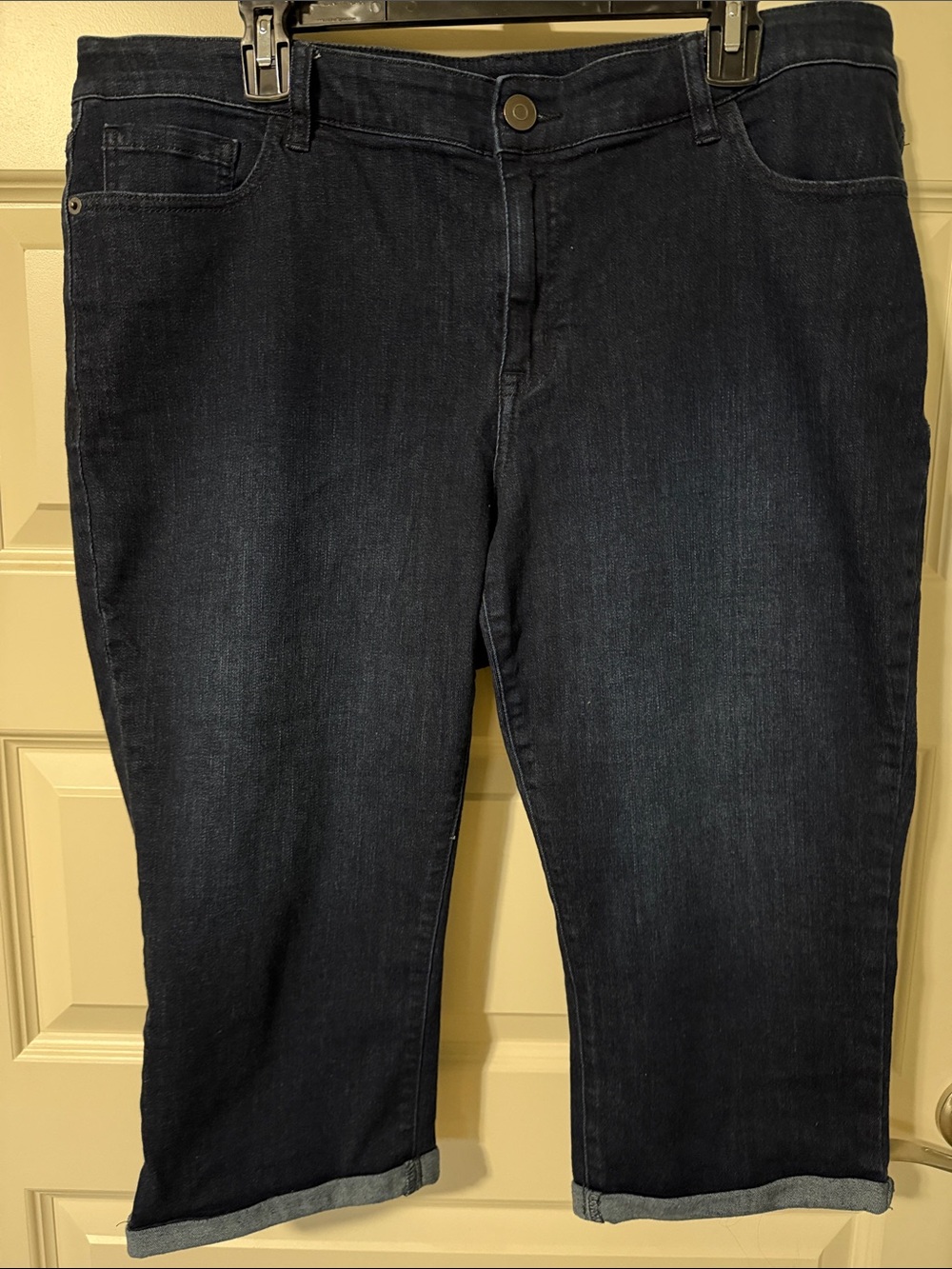 Venezia Navy Blue Denim Capris